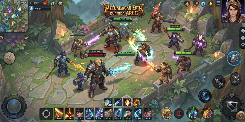 Menampilkan aksi seru dalam gameplay ARPG 4P4P.