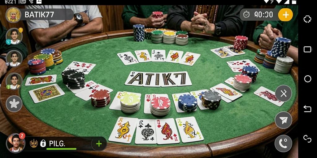 Tampilan gameplay menarik dari BATIK77 yang menjadikan permainan Gaple semakin seru.