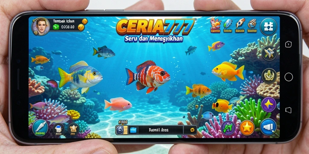 Tampilan gameplay seru saat menembak ikan di CERIA777.