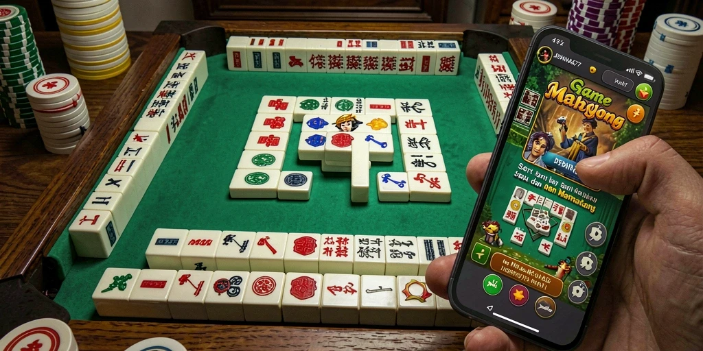 Screenshot gameplay DEWANAGA77 yang menghadirkan keseruan Mahjong.