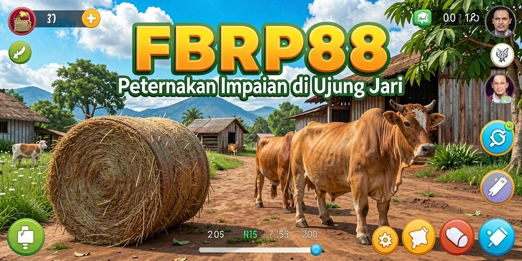 Screenshot gameplay FBRP88 menampilkan suasana pertanian yang cerah.