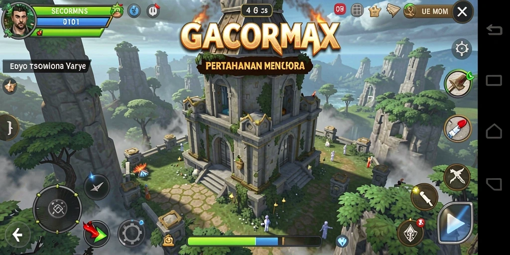 Tampilan gameplay GACORMAX yang menantang di Tower Defense.