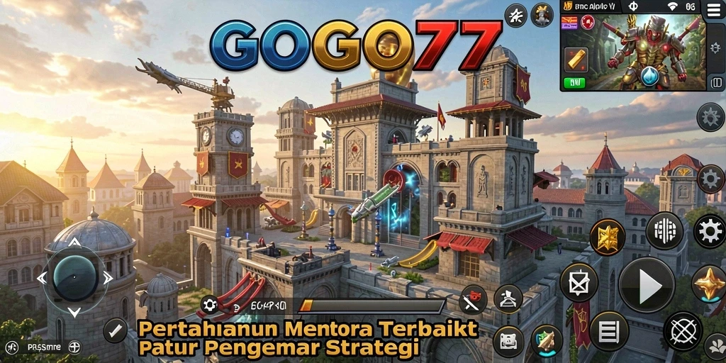Tampilan gameplay seru di GOGO77 dengan strategi menara yang kompleks.
