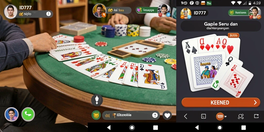 Tampilan gameplay Gaple yang mengasyikkan di ID777.
