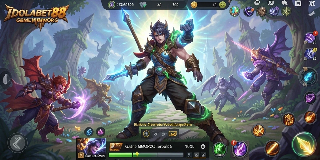 Screenshot gameplay IDOLABET88 menampilkan aksi seru dalam dunia MMORPG.