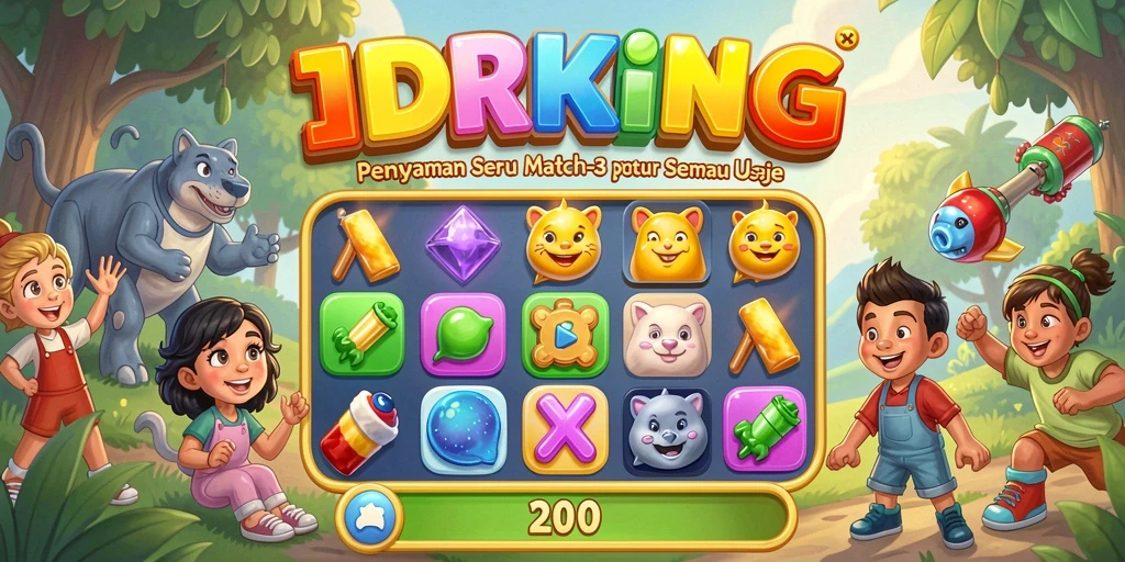Tangkapan layar IDRKING menampilkan gameplay menarik Match-3.