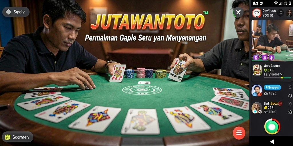 Screenshot gameplay <strong>JUTAWANTOTO</strong> menampilkan keseruan permainan Gaple.