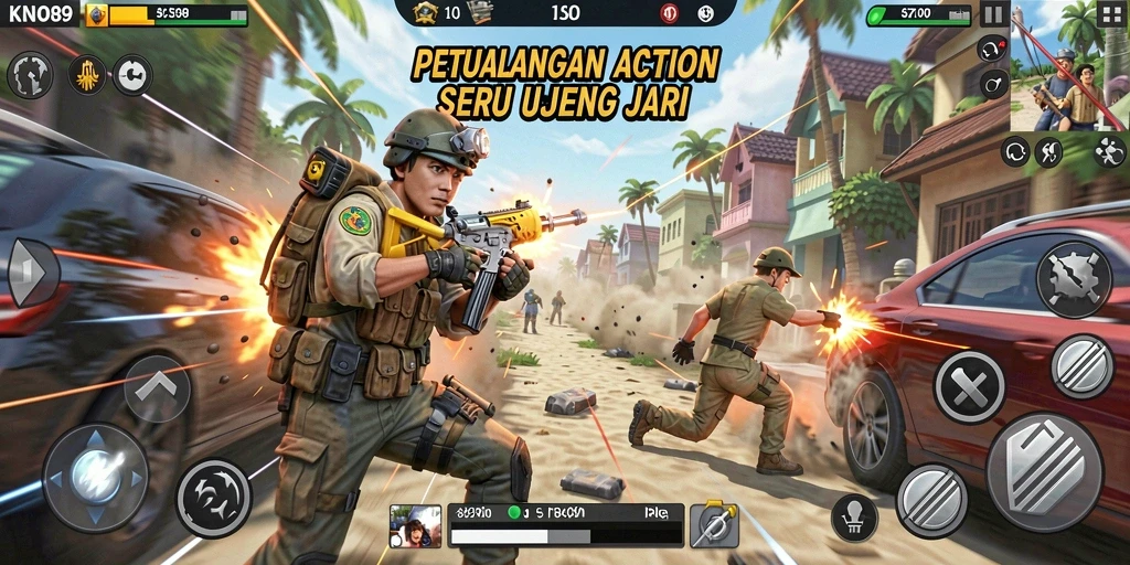 Tangkapan layar KNO89 menampilkan karakter dalam aksi bertempur yang mendebarkan.