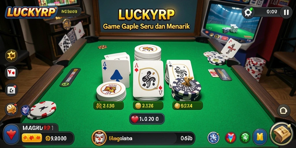 Tampilan gameplay seru LUCKYRP dalam permainan Gaple.