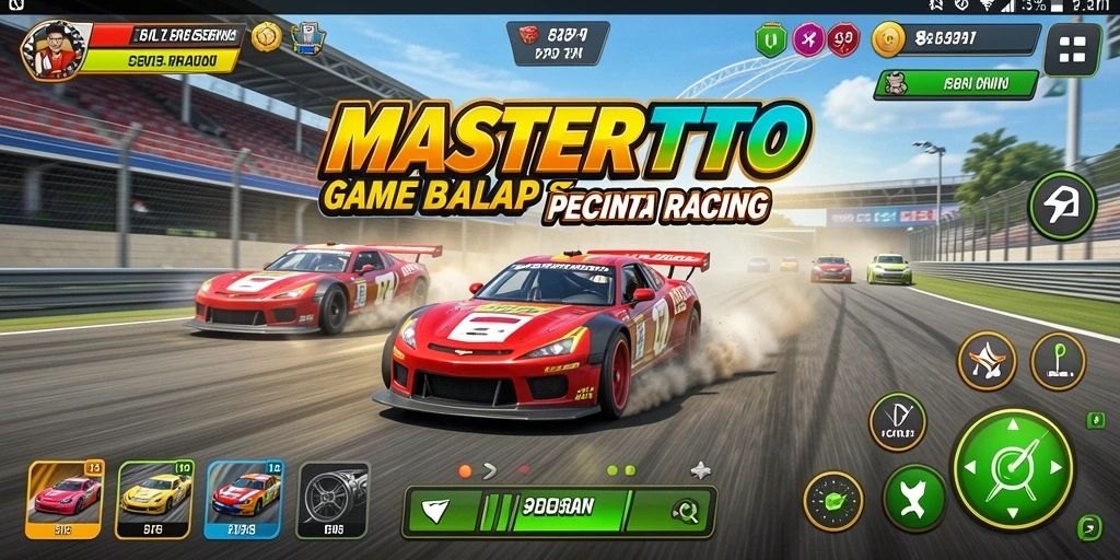 Screenshot utama MASTERTOTO menampilkan balapan seru di trek menantang.