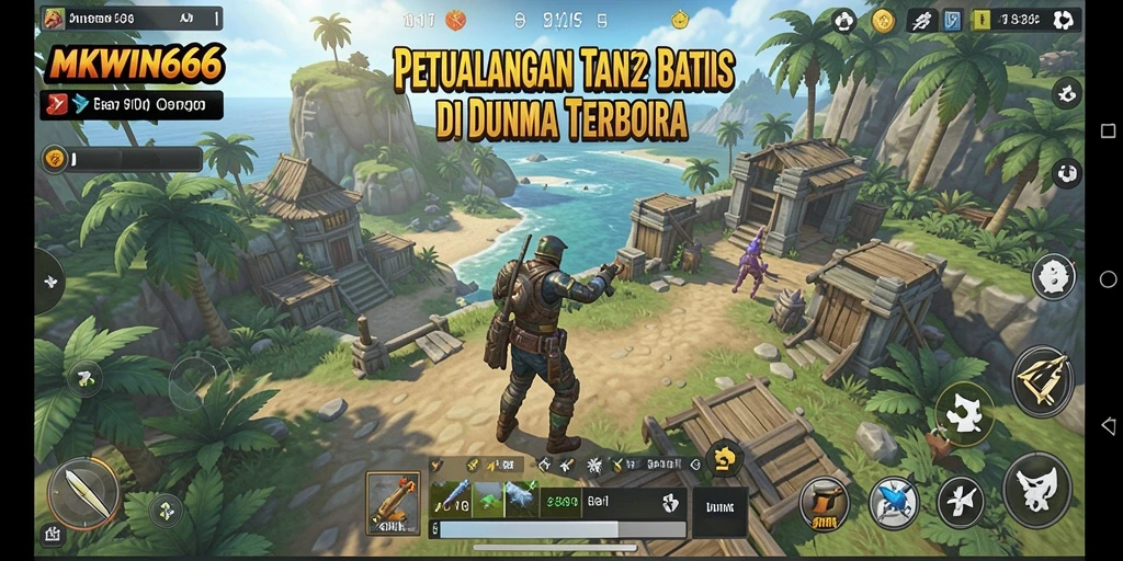 Screenshot gameplay MKWIN666 menampilkan petualangan seru di dunia terbuka.