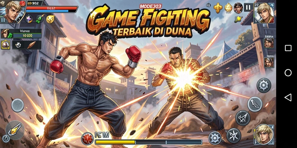 Tampilan gameplay MOD303 yang mendebarkan dan penuh aksi Fighting.