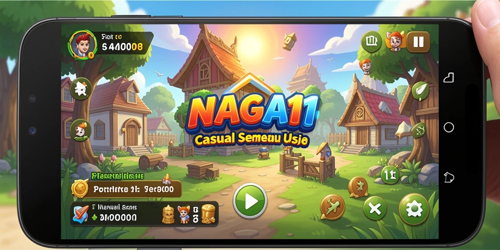 Tampilan gameplay seru dan penuh warna dari NAGA11.