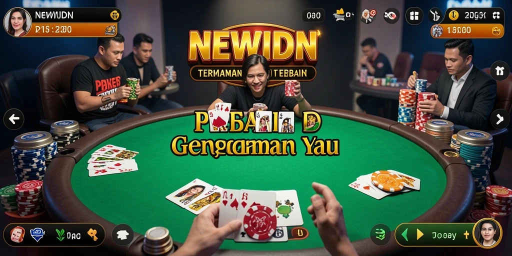 Tampilan gameplay seru NEWIDN yang penuh strategi poker.