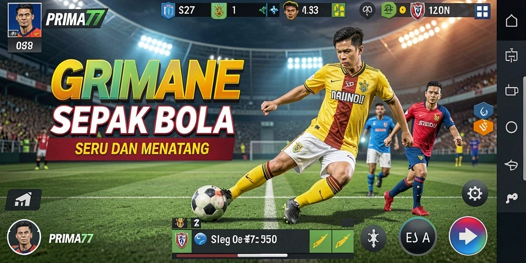 Gameplay seru dan mendebarkan dalam PRIMA77 yang penuh aksi sepak bola.