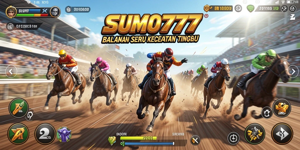 Tangkapan layar menunjukkan aksi balapan cepat dalam SUMO777.