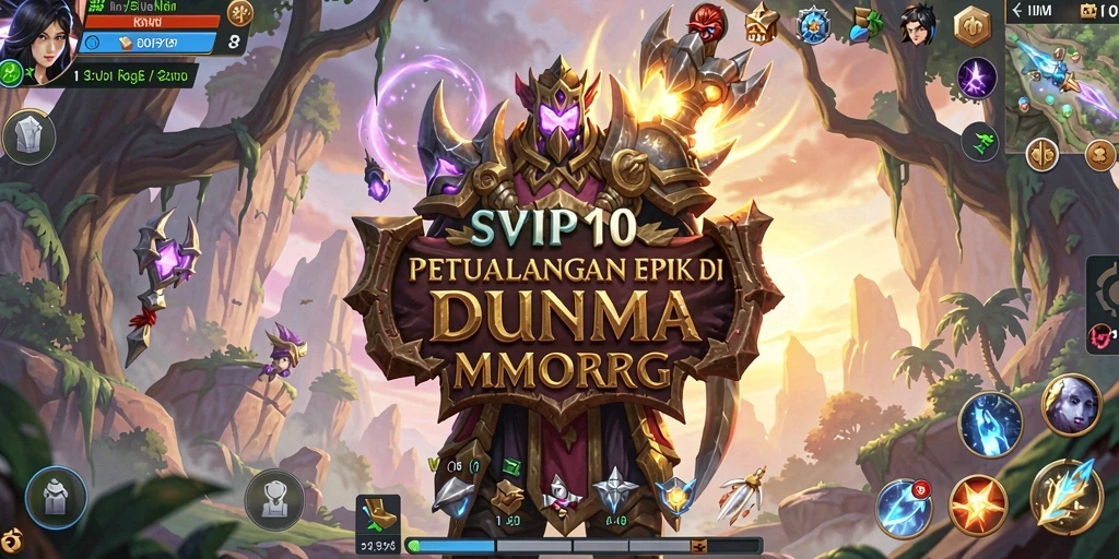 Tampilan gameplay SVIP10 yang menyerupai dunia fantasi MMORPG.