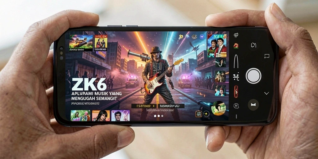 Screenshot ZK6 menunjukkan pengalaman bermain musik yang interaktif dan menyenangkan.